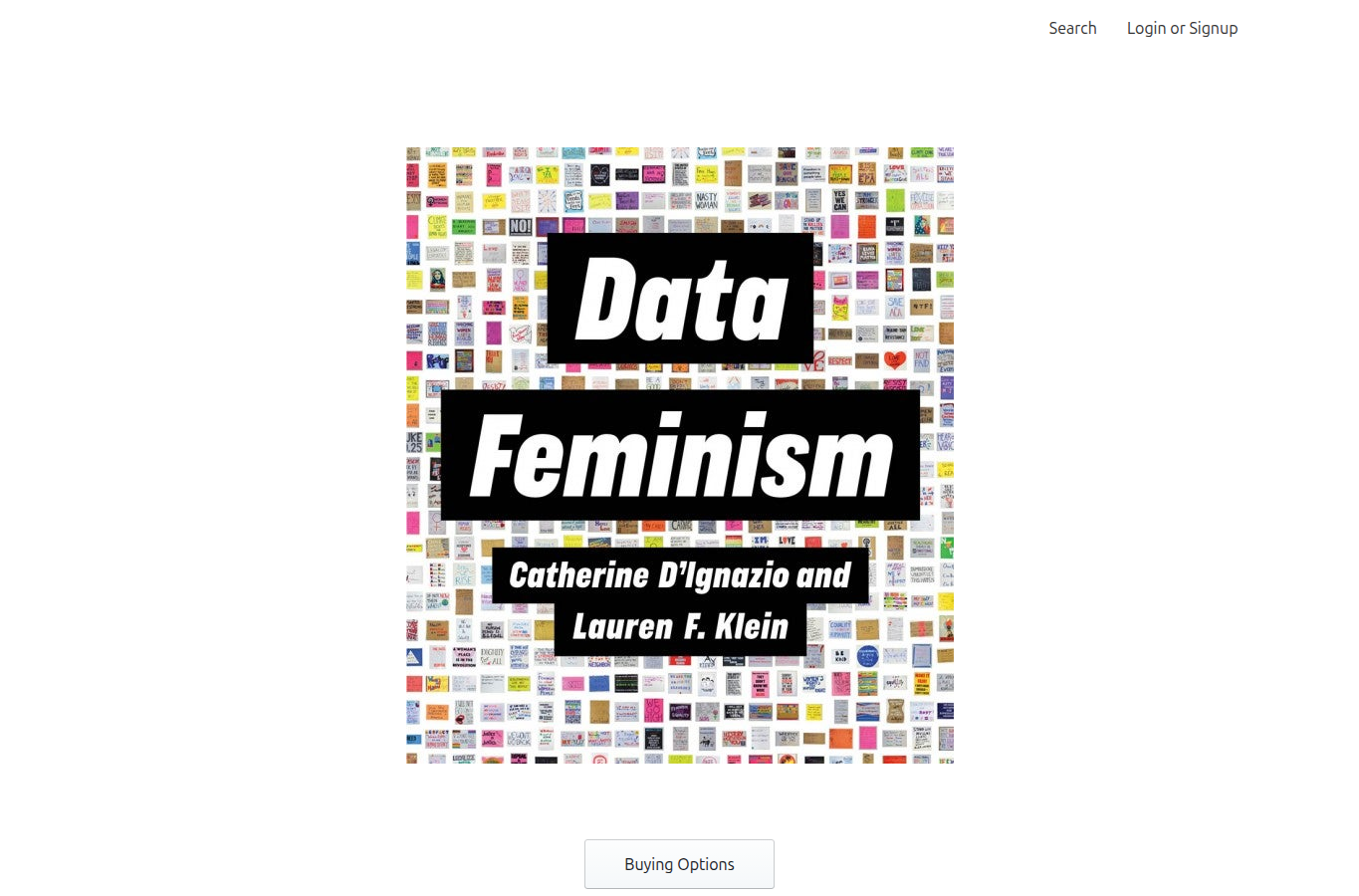 Screenshot of the Data Feminism book page