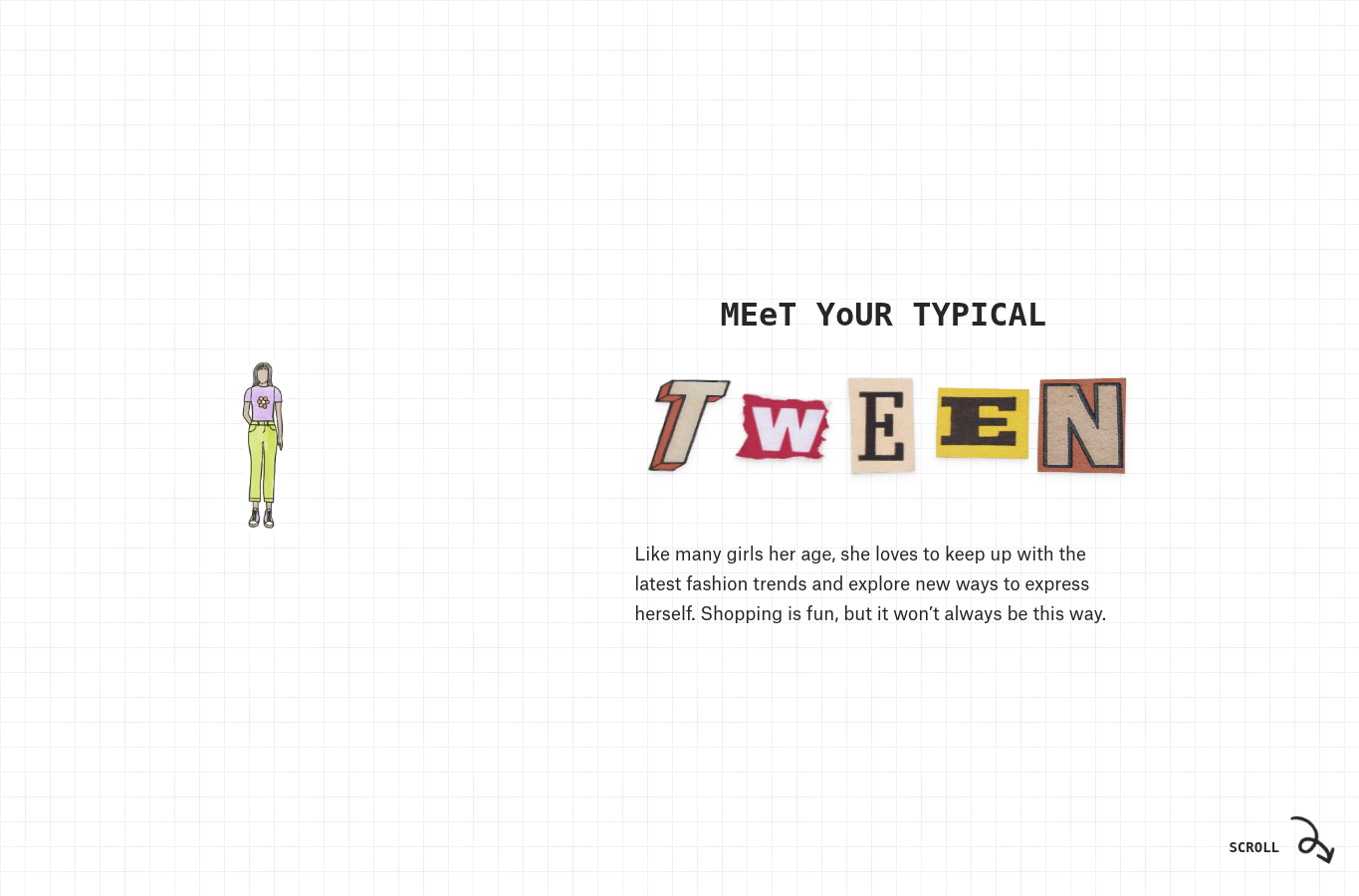 Screenshot of The Pudding women's sizing essay